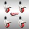 Service Caster 3 Inch 316SS Red Poly Swivel 1-3/4 Inch Expanding Stem Caster Set Lock Brake SCC-SS316TTLEX20S314-PPUB-RED-134-4 - alternate 3